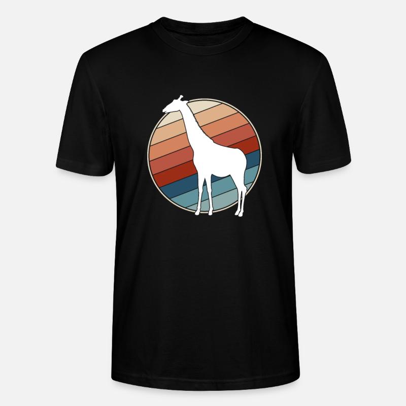 Giraffe Retro - Stanley/Stella Unisex Bio-T-Shirt CRAFTER - Schwarz