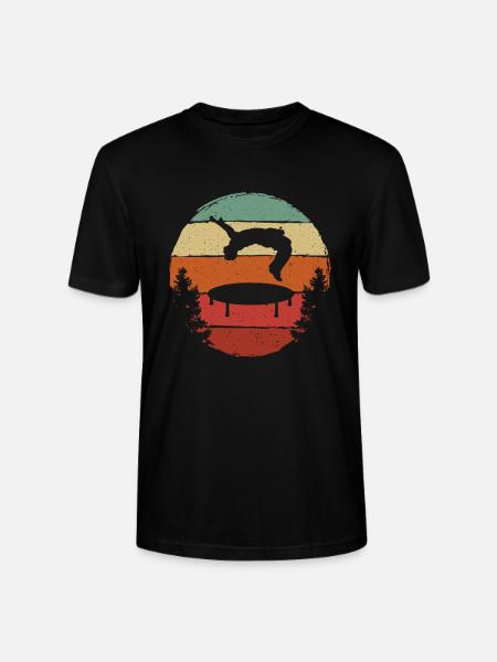 Trampoline Retro Backflip - Stanley/Stella CRAFTER Unisex Organic T-Shirt - black