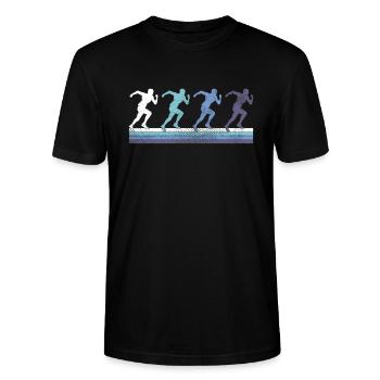 Faire du jogging - T-shirt bio CRAFTER Stanley Stella Unisexe - noir - Devant - Alina (178cm) & Michal (187cm)