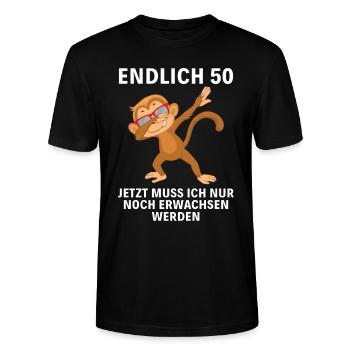 Endlich 50 Jahre Mann Frau 50. Geburtstag - Stanley/Stella Unisex Bio-T-Shirt CRAFTER - Schwarz - Vorne - Alina (178cm) & Michal (187cm)