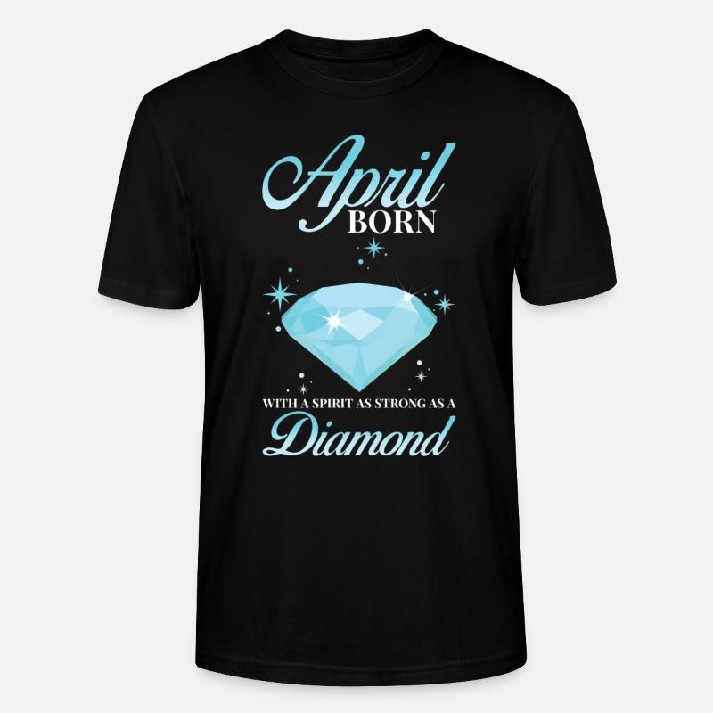 Pierre de naissance Diamant d’avril - T-shirt bio CRAFTER Stanley Stella Unisexe - noir