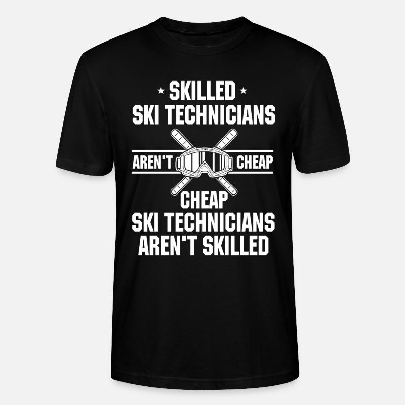 Funny Ski Technician Gift - Stanley/Stella CRAFTER Unisex Organic T-Shirt - black