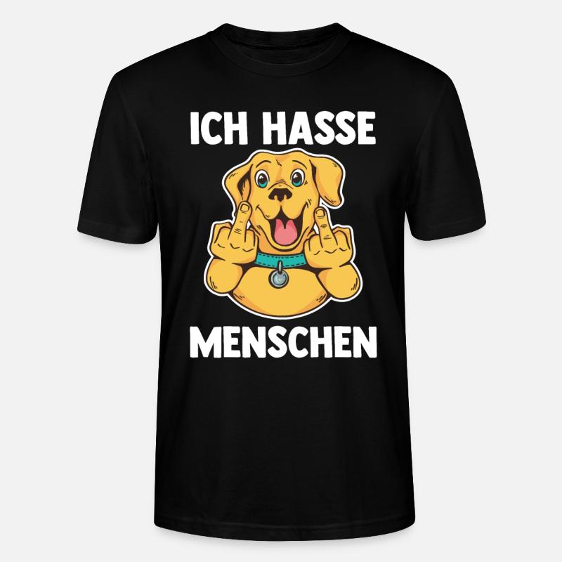 Ich Hasse Menschen Hund - Stanley/Stella Unisex Bio-T-Shirt CRAFTER - Schwarz