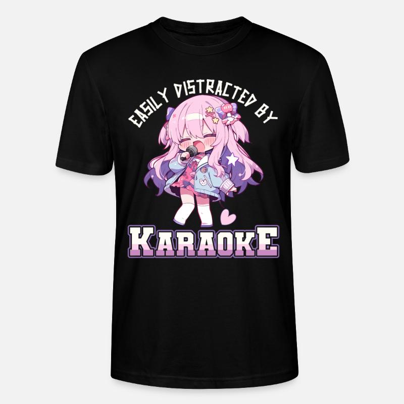Easily distracted by Karaoke - Stanley/Stella Unisex Bio-T-Shirt CRAFTER - Schwarz