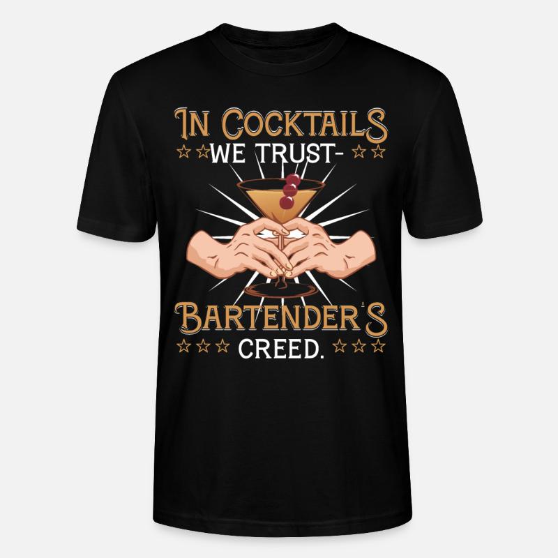 Bartenders Creed - Stanley/Stella Unisex Bio-T-Shirt CRAFTER - Schwarz
