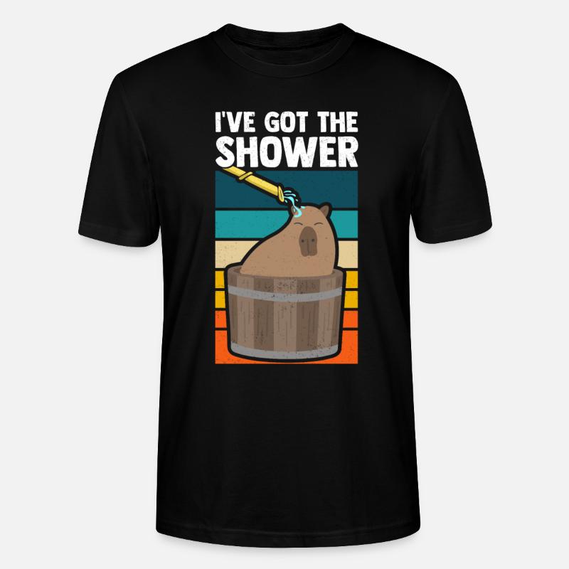 Capybara Douche Capybara Drôle - T-shirt bio CRAFTER Stanley Stella Unisexe - noir