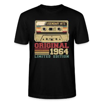 Originele 1964 Vintage verjaardagscadeau 1964 - Stanley/Stella Uniseks bio-T-shirt CRAFTER - zwart - Voor - Alina (178cm) & Michal (187cm)