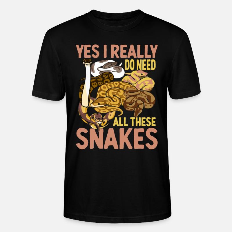 Python Schlange Geschenk - Stanley/Stella Unisex Bio-T-Shirt CRAFTER - Schwarz