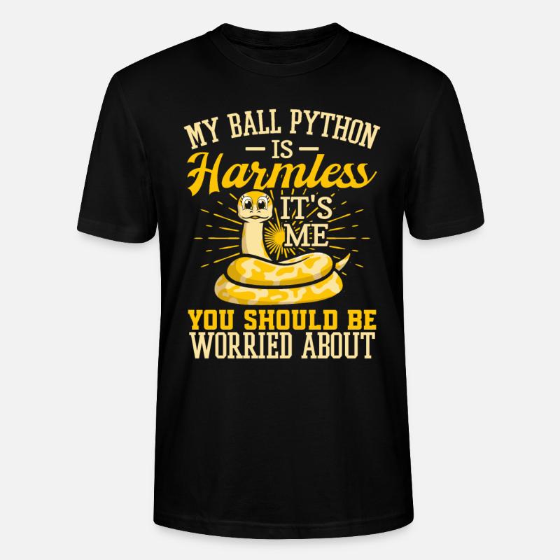 Königspython Schlange Python - Stanley/Stella Unisex Bio-T-Shirt CRAFTER - Schwarz