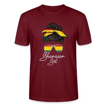 Ghana - T-shirt bio CRAFTER Stanley Stella Unisexe - bordeaux - Devant - Alina (178cm) & Michal (187cm)