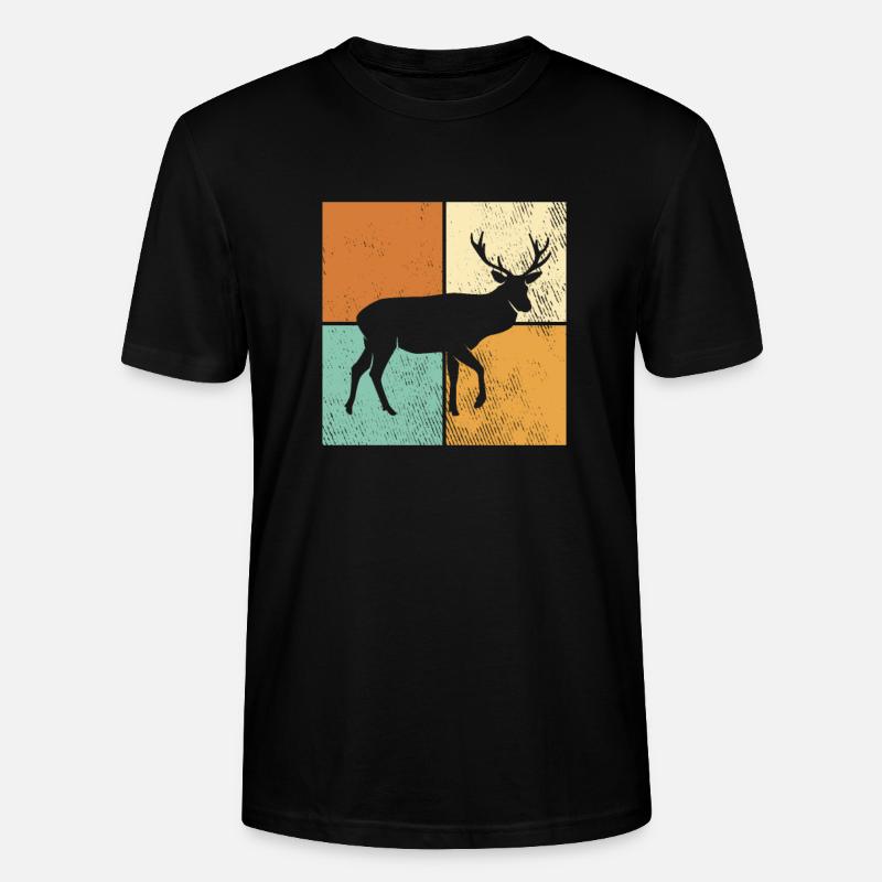 Hirsch - Stanley/Stella Unisex Bio-T-Shirt CRAFTER - Schwarz