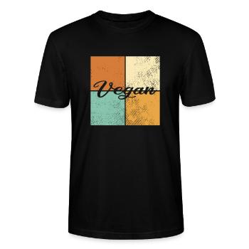 Végétalien - T-shirt bio CRAFTER Stanley Stella Unisexe - noir - Devant - Alina (178cm) & Michal (187cm)