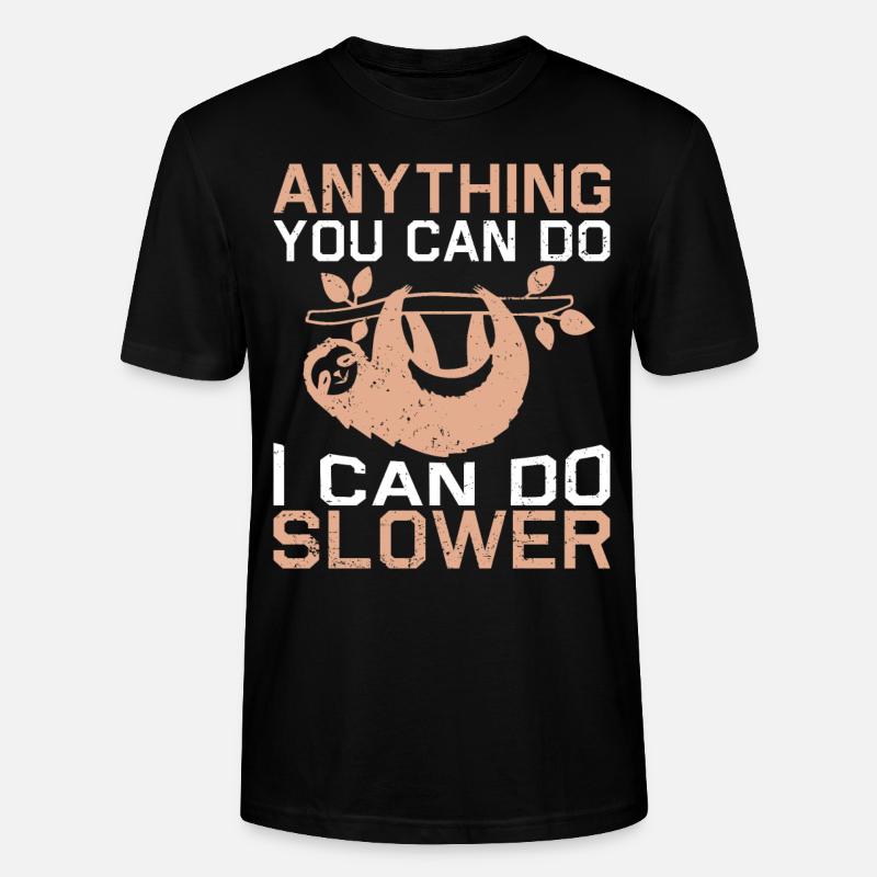 Faultier Schlaf Spruch - Stanley/Stella Unisex Bio-T-Shirt CRAFTER - Schwarz
