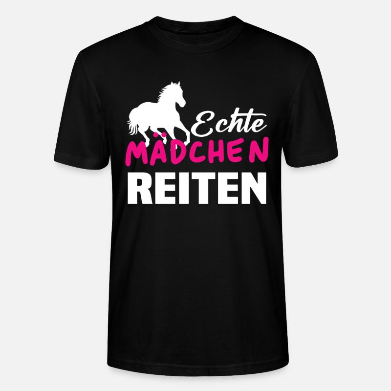 Echte mädchen reiten - Stanley/Stella Unisex Bio-T-Shirt CRAFTER - Schwarz