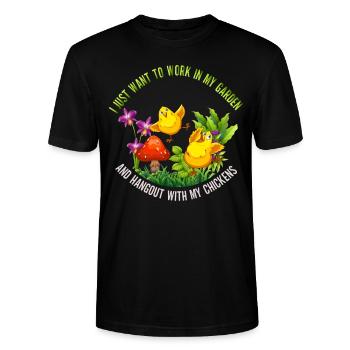 Gartenarbeit Hühner Farmer Hühner Liebhaber Garten - Stanley/Stella Unisex Bio-T-Shirt CRAFTER - Schwarz - Vorne - Alina (178cm) & Michal (187cm)