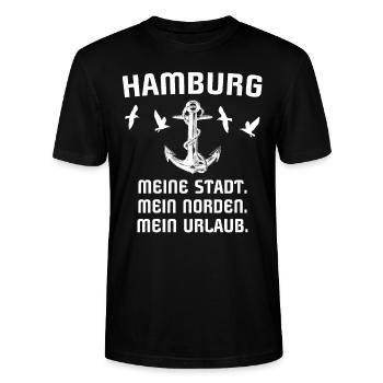 Hamburg Hamburger - Stanley/Stella Unisex Bio-T-Shirt CRAFTER - Schwarz - Vorne - Alina (178cm) & Michal (187cm)