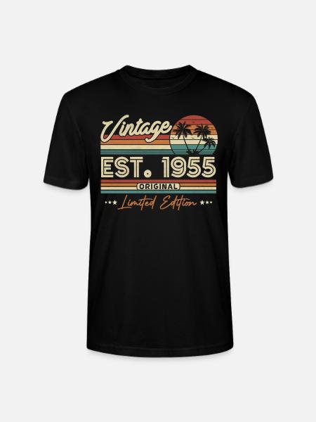 Gift 1955 - 68/69 years - Stanley/Stella CRAFTER Unisex Organic T-Shirt - black