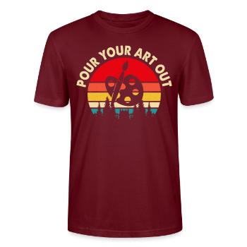 Artist - Stanley/Stella CRAFTER Unisex Organic T-Shirt - burgundy - Front - Alina (178cm) & Michal (187cm)