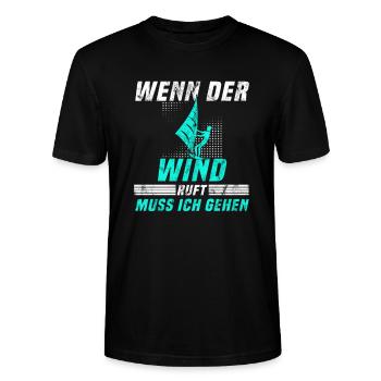 Kite surfen Spruch - Stanley/Stella Unisex Bio-T-Shirt CRAFTER - Schwarz - Vorne - Alina (178cm) & Michal (187cm)
