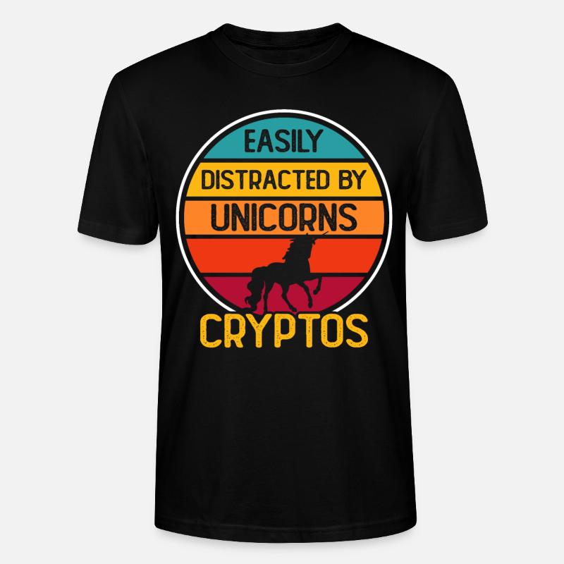 Krypto Kryptowährung Einhorn - Stanley/Stella Unisex Bio-T-Shirt CRAFTER - Schwarz