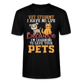 Tiermedizin Student Tierarzt - Stanley/Stella Unisex Bio-T-Shirt CRAFTER - Schwarz - Vorne - Alina (178cm) & Michal (187cm)