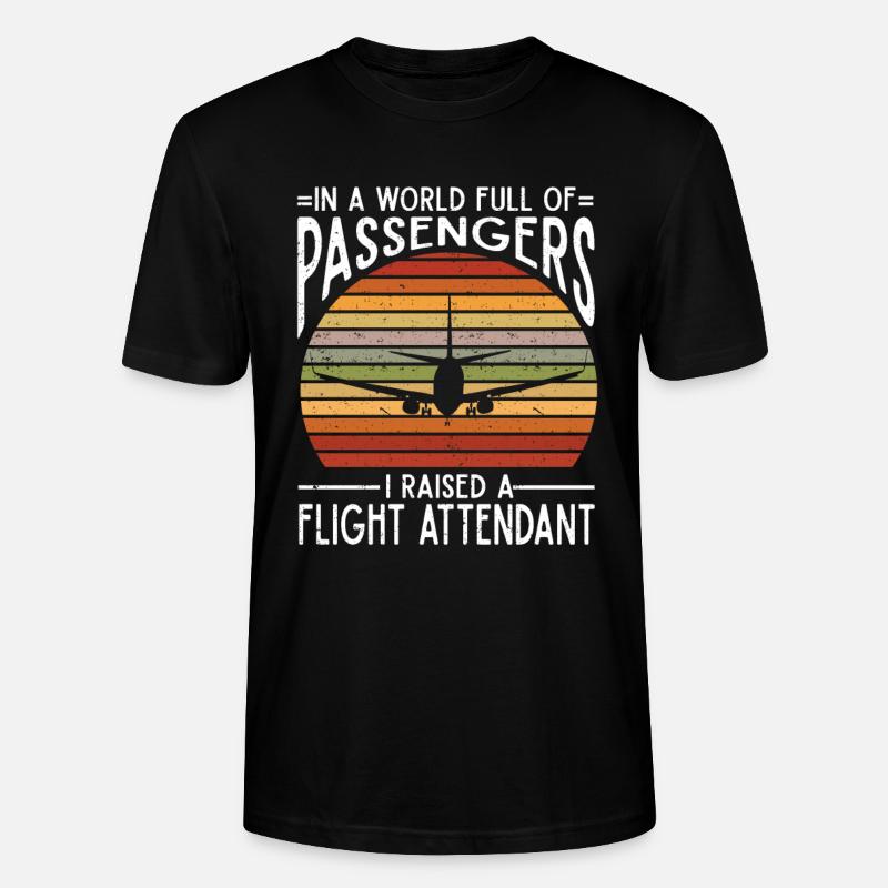 Flugbegleiter Papa Stewardess Flugbegleiter - Stanley/Stella Unisex Bio-T-Shirt CRAFTER - Schwarz