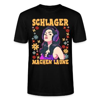Schlager - Stanley/Stella Unisex Bio-T-Shirt CRAFTER - Schwarz - Vorne - Alina (178cm) & Michal (187cm)