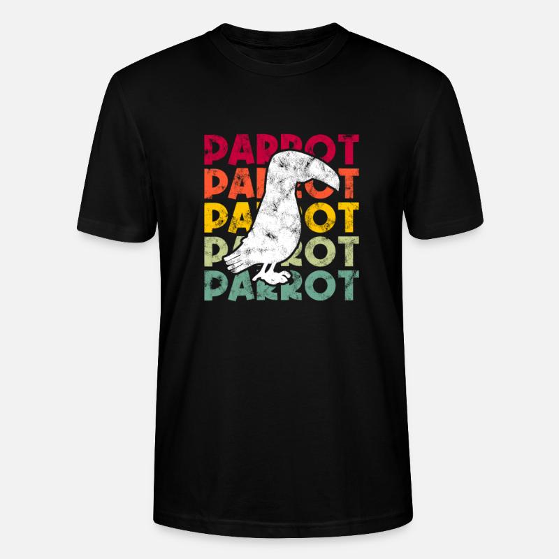 Perroquet Rétro - T-shirt bio CRAFTER Stanley Stella Unisexe - noir