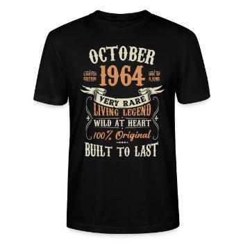 Oktober 1964 Verjaardagscadeau - Stanley/Stella Uniseks bio-T-shirt CRAFTER - zwart - Voor - Alina (178cm) & Michal (187cm)