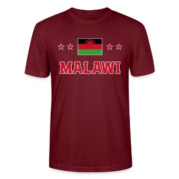 Malawi - Stanley/Stella CRAFTER Unisex Organic T-Shirt - burgundy - Front - Alina (178cm) & Michal (187cm)