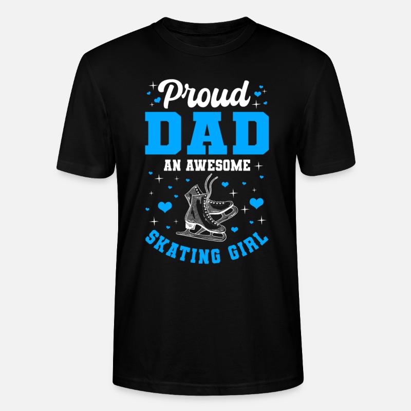 Stolzer Vater Eislaufenden Mädchen - Stanley/Stella Unisex Bio-T-Shirt CRAFTER - Schwarz