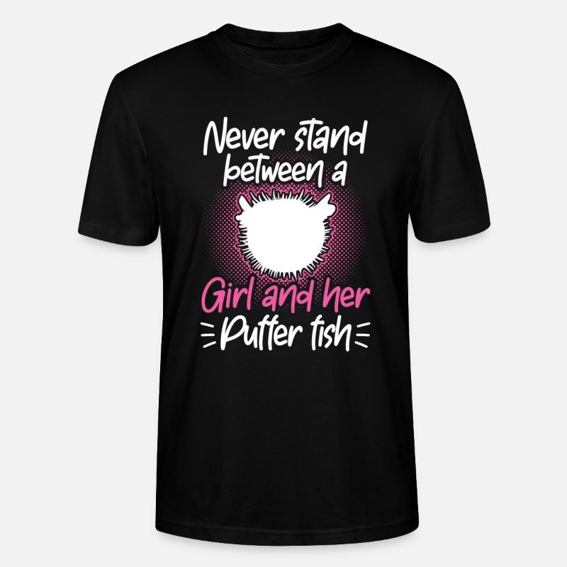 Mädchen und ihr Kugelfisch Aquaristik - Stanley/Stella Unisex Bio-T-Shirt CRAFTER - Schwarz