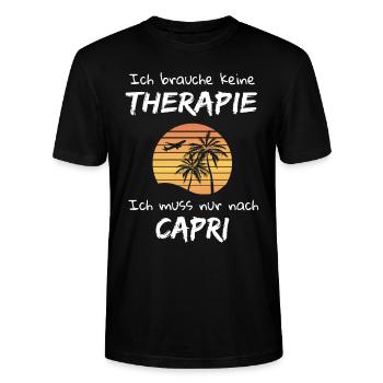 Capri Italien Mittelmeer Insel Urlaub Idee - Stanley/Stella Unisex Bio-T-Shirt CRAFTER - Schwarz - Vorne - Alina (178cm) & Michal (187cm)