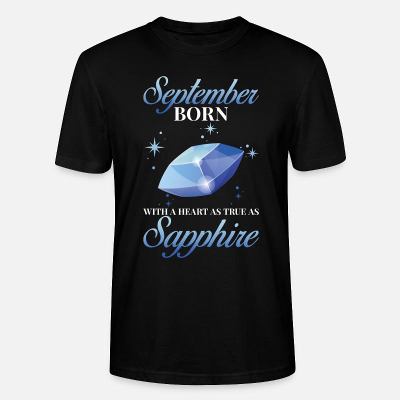 Geburtsstein September Saphir - Stanley/Stella Unisex Bio-T-Shirt CRAFTER - Schwarz