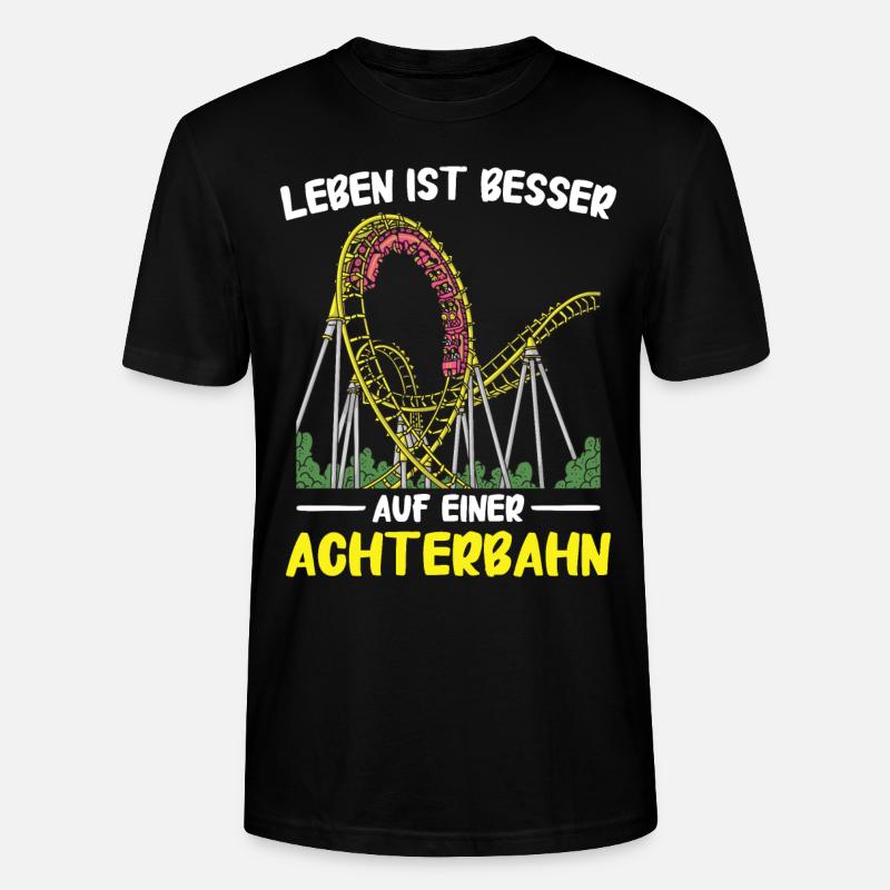 Achterbahn Freizeitpark Roller Coaster - Stanley/Stella Unisex Bio-T-Shirt CRAFTER - Schwarz
