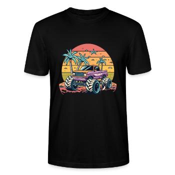 Monster Truck Monster Trucks Monster Truck Kids - Stanley/Stella CRAFTER Unisex Organic T-Shirt - black - Front - Alina (178cm) & Michal (187cm)