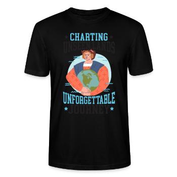 Mapping Unseen Lands Unforgettable Re - Stanley/Stella CRAFTER Unisex Organic T-Shirt - black - Front - Alina (178cm) & Michal (187cm)