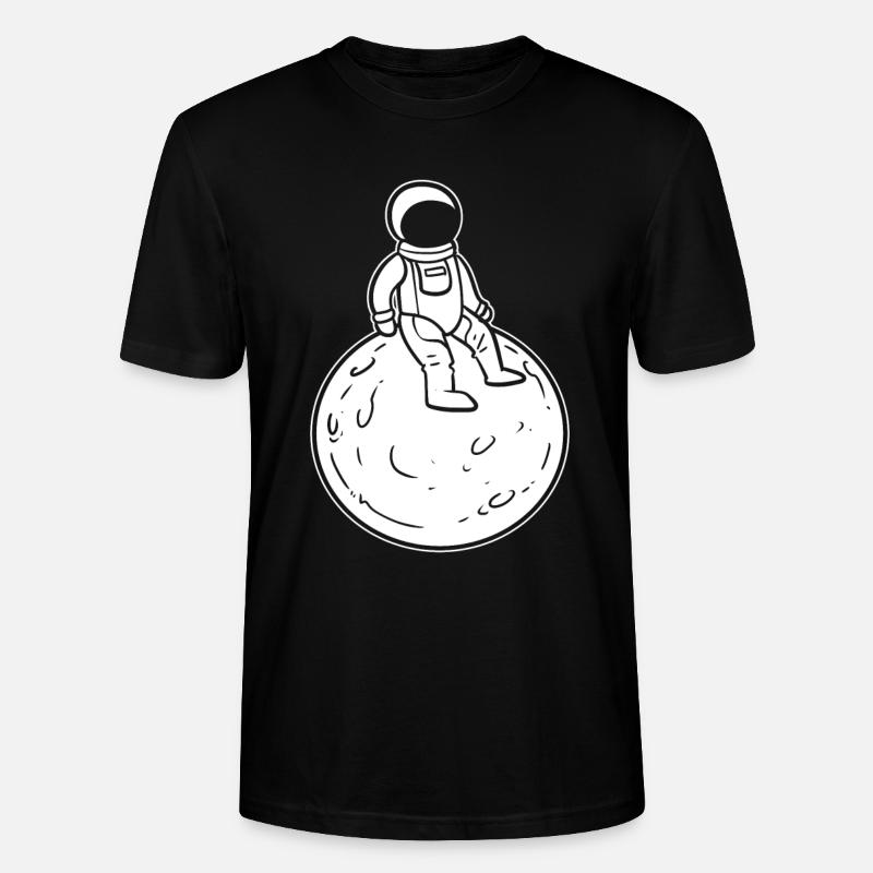 Astronaut sitzt - Stanley/Stella Unisex Bio-T-Shirt CRAFTER - Schwarz