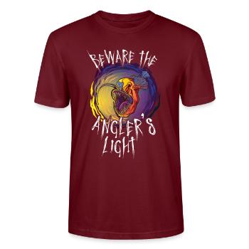 Monkfish Deep Sea Creature Abyssal Horror Bio - Stanley/Stella CRAFTER Unisex Organic T-Shirt - burgundy - Front - Alina (178cm) & Michal (187cm)