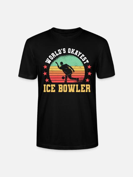 Funny Ice Bowling Gift - Stanley/Stella CRAFTER Unisex Organic T-Shirt - black