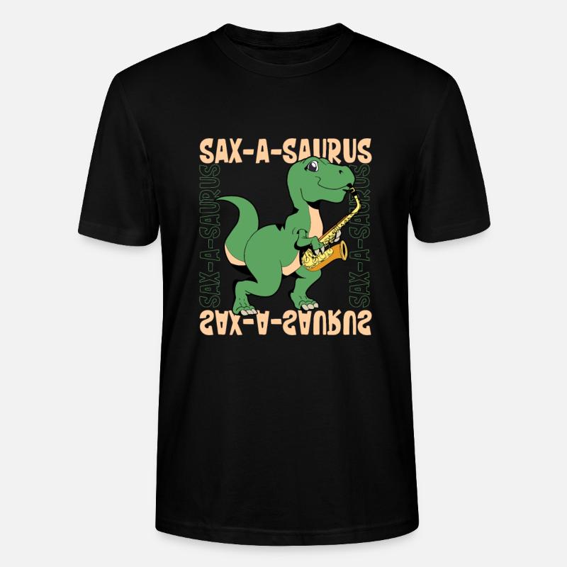 Sax-A-Saurus - TREX on saxophone - Stanley/Stella CRAFTER Unisex Organic T-Shirt - black