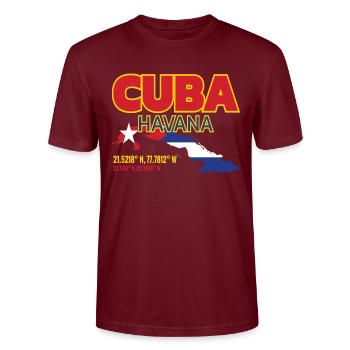 Cuba La Havane Cuba Tourisme - T-shirt bio CRAFTER Stanley Stella Unisexe - bordeaux - Devant - Alina (178cm) & Michal (187cm)