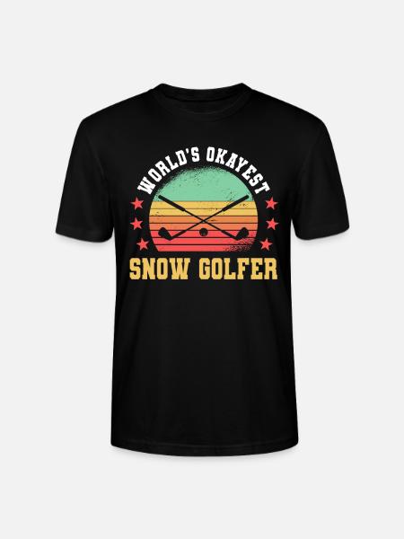 Funny Snow Golf Gift - Stanley/Stella CRAFTER Unisex Organic T-Shirt - black