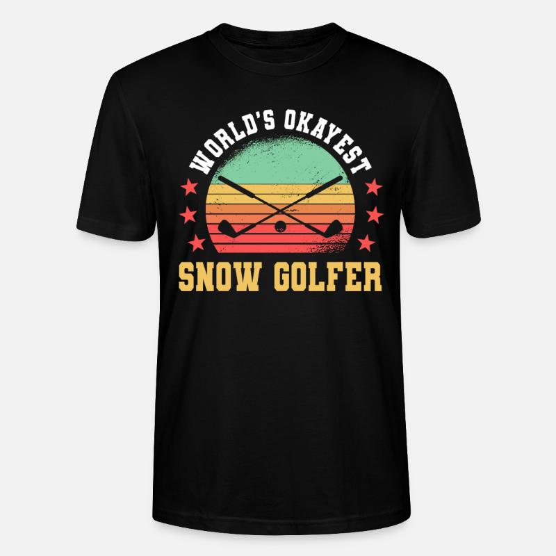 Funny Snow Golf Gift - Stanley/Stella CRAFTER Unisex Organic T-Shirt - black