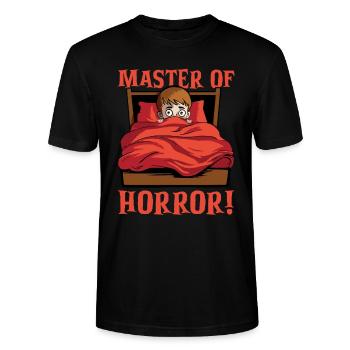 Horror Movie Gift Idea Scary Movies True Crime - Stanley/Stella CRAFTER Unisex Organic T-Shirt - black - Front - Alina (178cm) & Michal (187cm)