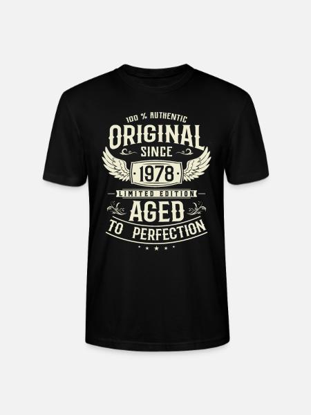 Retro 45th Birthday Present 1978 - Stanley/Stella CRAFTER Unisex Organic T-Shirt - black