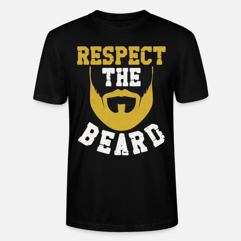 Beard Lover Bearded Man Respect - Stanley/Stella Unisex Bio-T-Shirt CRAFTER - Schwarz