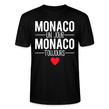 Monaco un jour monaco toujours - T-shirt bio CRAFTER Stanley Stella Unisexe - noir - Devant - Alina (178cm) & Michal (187cm)