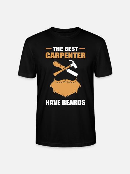 Lustiger bärtiger Schreiner Holzarbeiter - Stanley/Stella Unisex Bio-T-Shirt CRAFTER - Schwarz