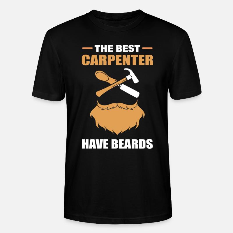 Lustiger bärtiger Schreiner Holzarbeiter - Stanley/Stella Unisex Bio-T-Shirt CRAFTER - Schwarz